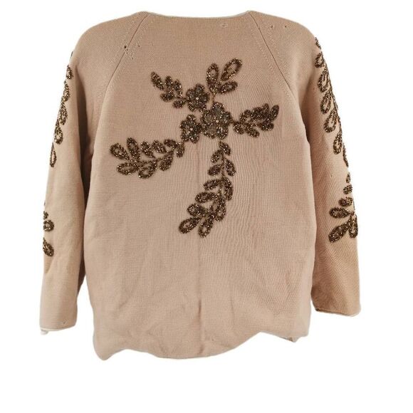Vintage Cream & Bronze Beaded Cardigan | Circa 1950s-1960s - Picture 3 of 5